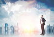 © ImageFlow - Man in red tie in city with graphs