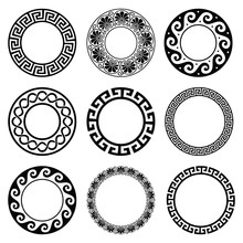 Ancient Greek Round Pattern - Seamless Set Of Antique Borders From Greece 