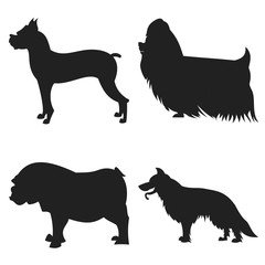 Wall Mural - Set of dogs silhouette