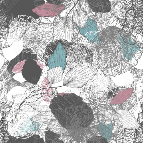 Cotton fabric Nahtlose abstrakte Blumenmuster