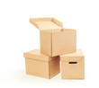 © fotofabrika - Cardboard boxes isolated over white background