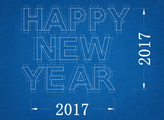 Wall Mural - New Year - Blueprint