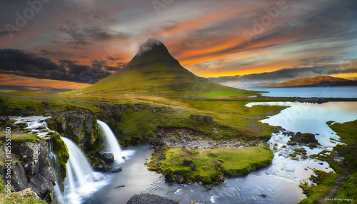 Obraz na płótnie canvas czteroczęściowy "tetraptyk" Islandia