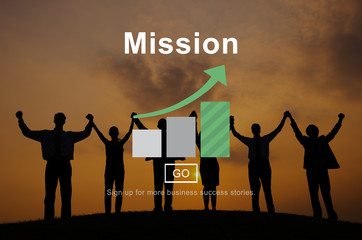 Wall Mural - Mission Goals Target Aspirations Motivation Strategy Concept