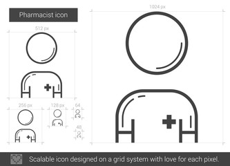 Poster - Pharmacist line icon.