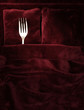 The original concept of the idea of a spoon are in a beautiful luxurious exquisite bed velvet burgundy maroon. Suitable for hotel and restaurant business.