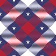 Patriotic Tartan Seamless Patterns.