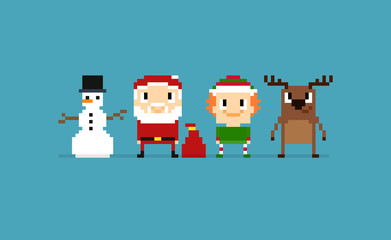 Pixel Christmas Characters