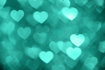 emerald heart bokeh background photo, abstract holiday backdrop