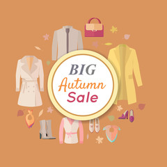 Wall Mural - Big Autumn Fall Outerwear Sale Banner Poster.