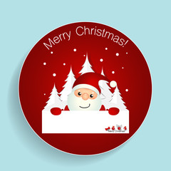 Christmas Greeting Card with Christmas Santa Claus. Vector illus