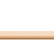 © natrot - Empty light wood table top isolate on white background, Template mock up for display of product.