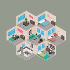 Canvas Print - Isometric houses