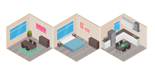 Poster - Isometric houses