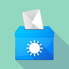 Poster - Long shadow ballot box with a sun