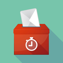 Canvas Print - Long shadow ballot box with a timer