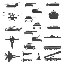 Tank Helicopter Fighter - Navy Army Air Force Icon Silhouette