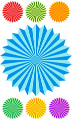 Poster - Abstract rosette, starburst or badge like geometric shape in 7 c