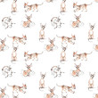 © irynapotapenko - dog, toy terrier, seamless pattern
