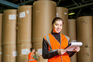 Paper mill factory workers