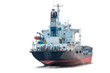 cargo ship isolated on white background with clipping path