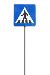 Wall Mural - Pedestrian crossing, isolated road sign