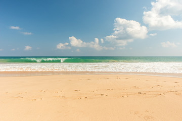 Wall Mural - beach and sea with blue sky