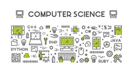 Poster - line web concept for computer science