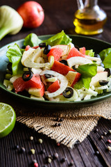 Poster - Fennel salad with grapefruit, apple, stalk celery and olives