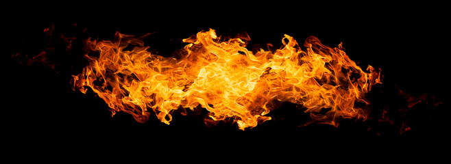 fire flames - isolated on black background