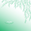 Willow branches, gradient green background
