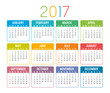 Calendar 2017 vector template