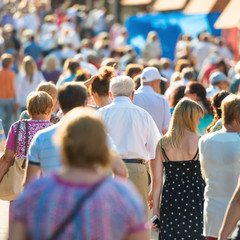 People walking on the city street