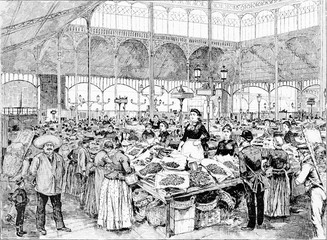 Canvas Print - A Fish Market in Paris, France.