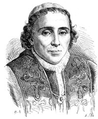 Wall Mural - pius vii, vintage engraving.