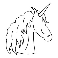 Wall Mural - Unicorn icon. Outline illustration of unicorn vector icon for web