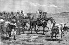 Afghanistan. Riders Of The Indian Contingent, Vintage Engraving.