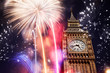 Big Ben with fireworks. New Year's Eve