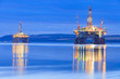 Semi Submersible Oil Rig during Sunrise at Cromarty Firth 