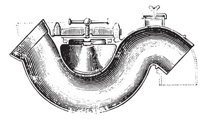 Poster - Syphon shutter S Downpipe of household and stormwater, vintage e