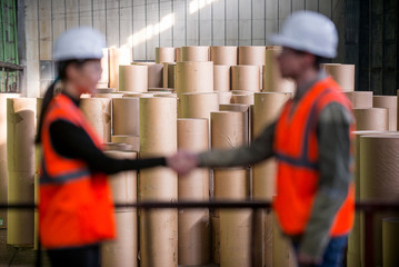 Paper mill factory workers