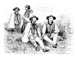Wall Mural - main physiognomic types of the podhales of the tatra mountains,