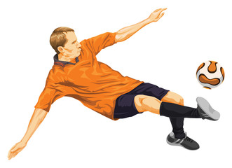 Wall Mural - Vector of soccer player in action.