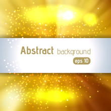 Background With Colorful Light Rays. Abstract Background. Vector Illustration. Yellow, Brown Colors.