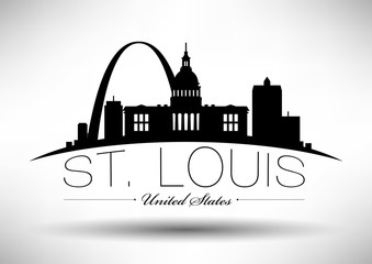 Sticker - Vector Graphic Design of St. Louis City Skyline