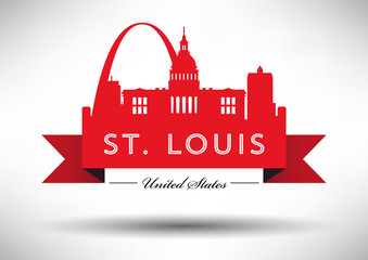 Wall Mural - Vector Graphic Design of St. Louis City Skyline