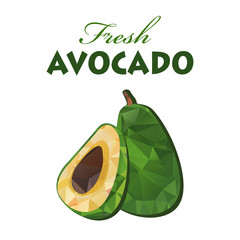 Wall Mural - polygonal fresh avocado