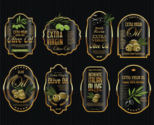 Olive Oil Retro Vintage Gold And Black Labels Collection