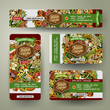 Corporate Identity templates set with doodles Italian food