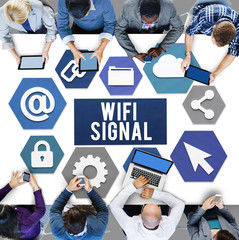 Canvas Print - Wireless Signal Reception Mobility Graphic Concept